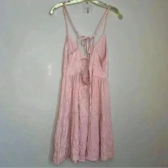Brave Soul London Sugar Pink Layered Crinkled Mini Dress, Size Small NWT - Picture 5 of 8